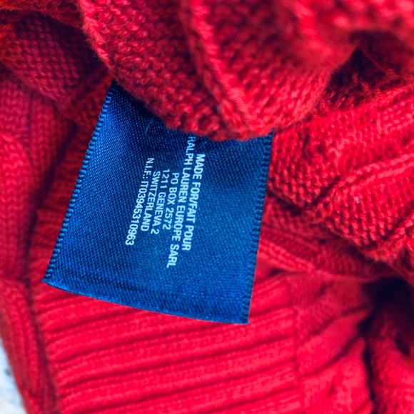 Polo Ralph Lauren Red Sweater Vest Mens XL (18-20) Cable Knit Pony Logo Preppy - Picture 9 of 11